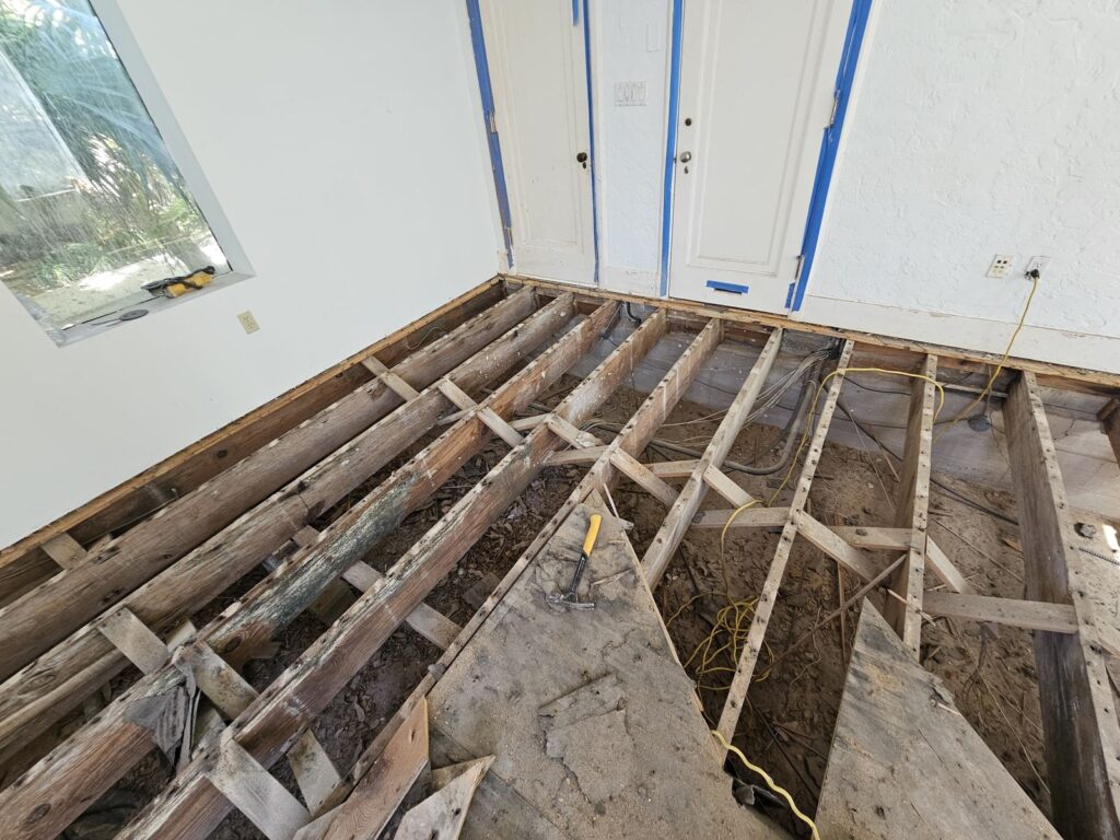 Condominium restoration and structural repair in Miami Beach - existing floor framing