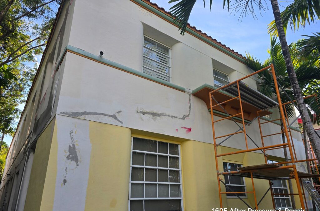 Condominium restoration and structural repair in Miami Beach - exterior concrete restoration